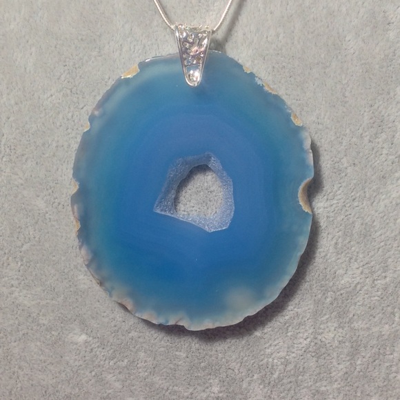 Crystal Agate Necklace - Choice of Chain Length - Picture 5 of 9